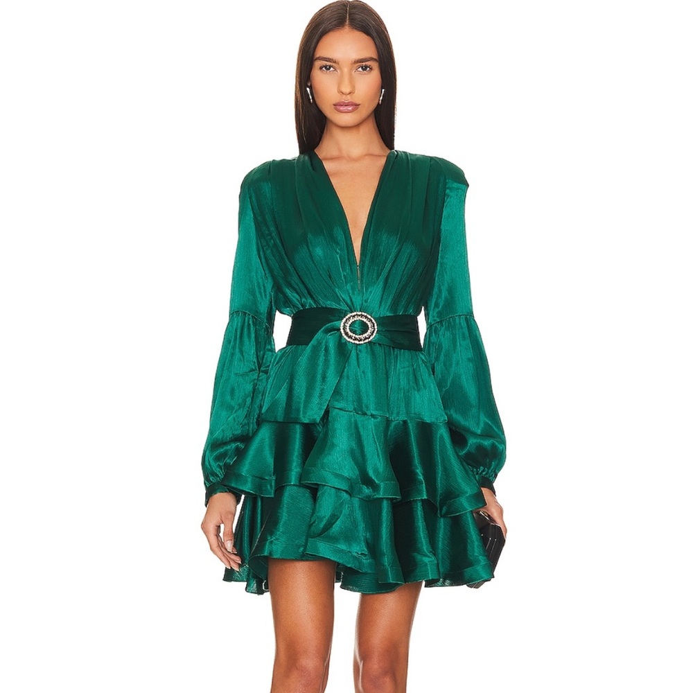 Bronx and Banco Bedouin Mini Dress in Emerald